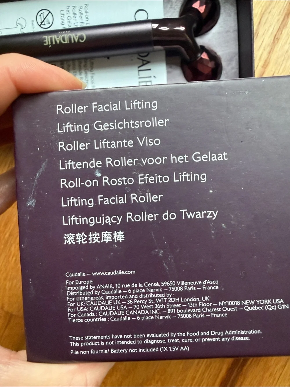 Caudalie Metallic Plum Lifting Facial Roller with Dual Massage Heads